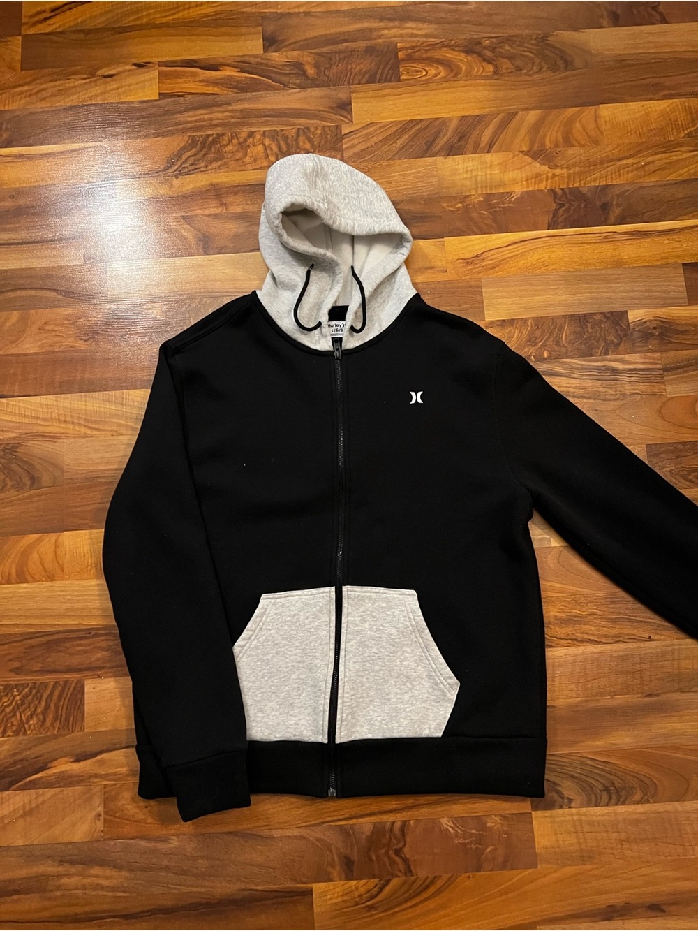 Hurley Black & Light Gray Two-Tone Zip Hoodie